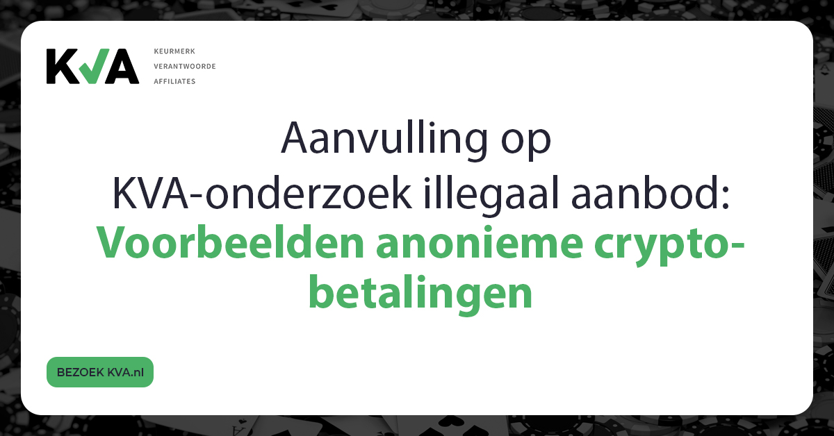 KVA – LinkedIn – Voorbeelden anonieme cryptobetalingen